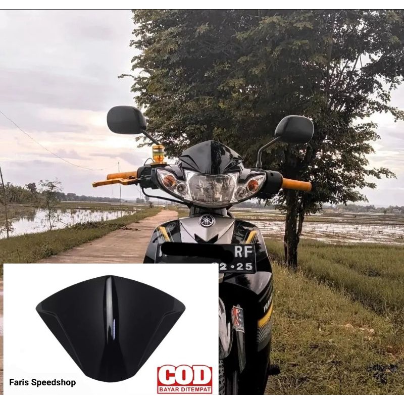 Jual Visor vega r lama vega r old model mx bahan tebal hitam kilap plus lem 3m double tape pnp