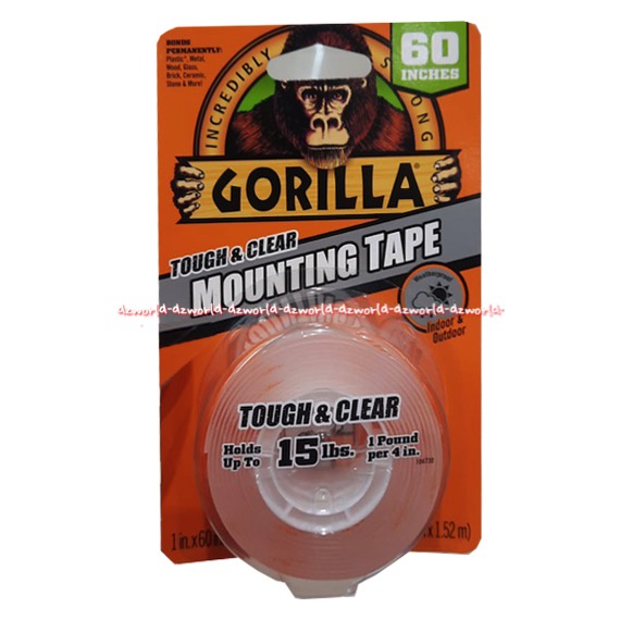 Jual Gorilla Mounting Tape Tough & Clear 1.5m Isolasi Untuk Plastik