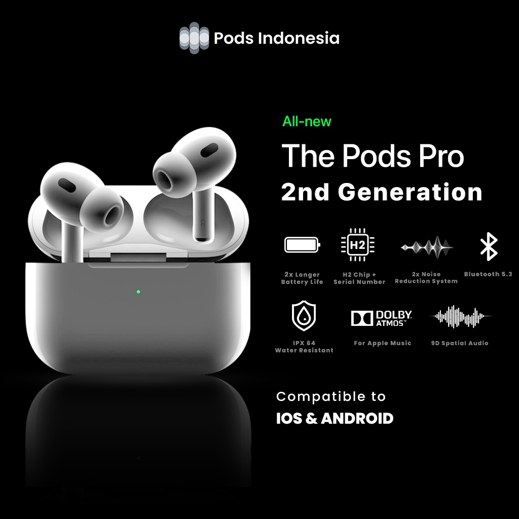 Jual Thepods Pro 2nd Generation Pro 2 2023 With H2 Chip Wireless