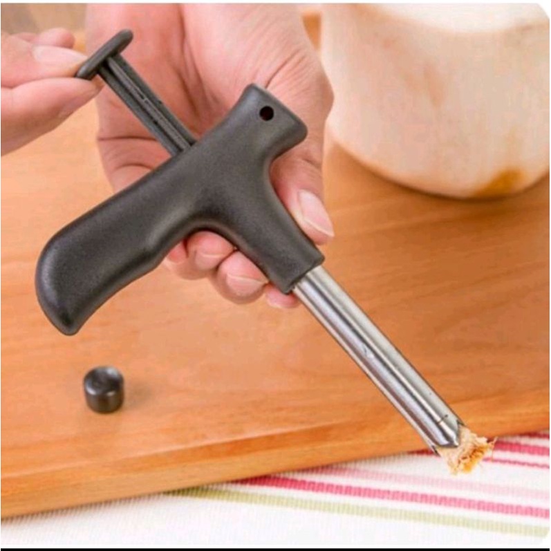 Jual alat pembuat lubang buah kelapa tool bantu bor manual stainless ...