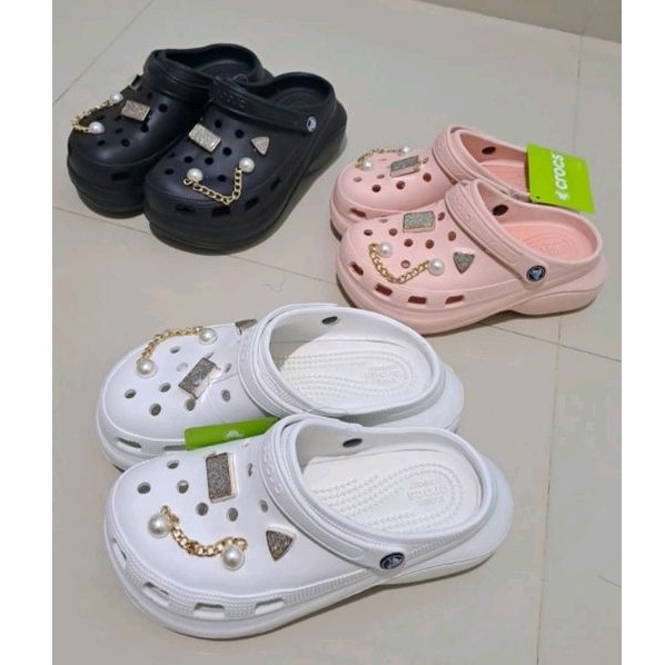 Jual Crocs bae clog fashion / Crocs bae fashion include jibitz diamond ...