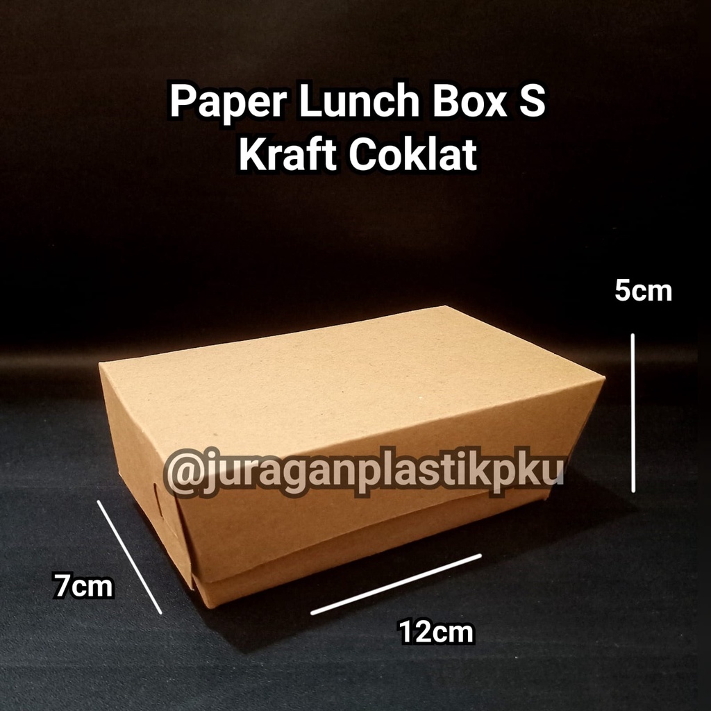 Jual Kraft S Paper Lunch Box Kraft Coklat Size S Kotak Nasi Small Snack Takoyaki French 6241