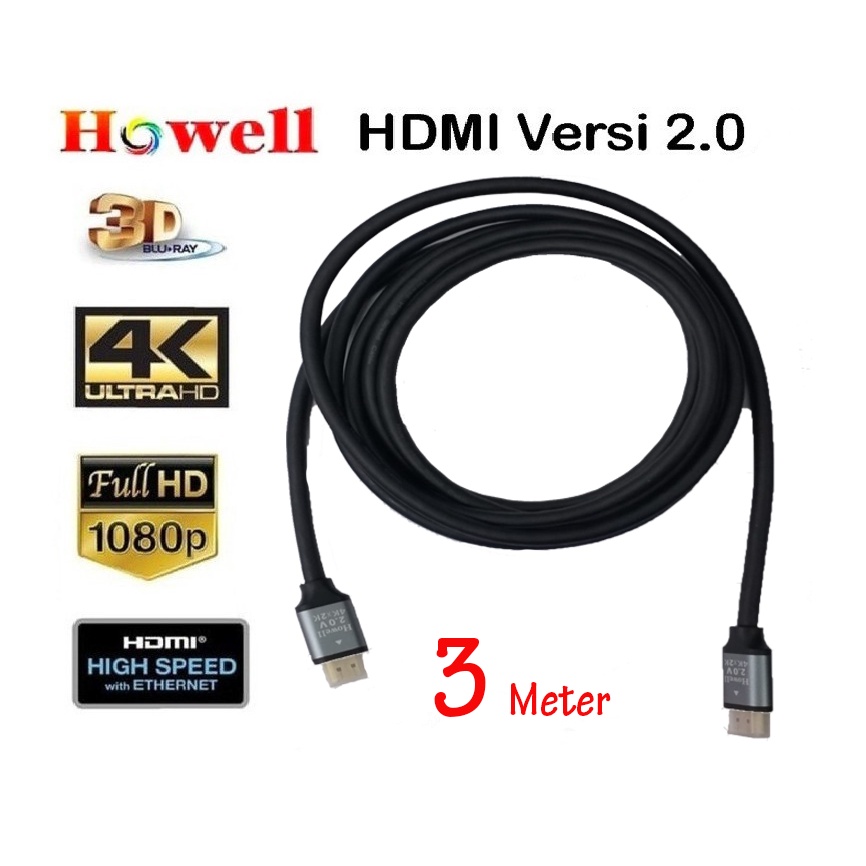 Jual Kabel HDMI to HDMI 2.0 Ultra HD 4K 3 Meter | Shopee Indonesia