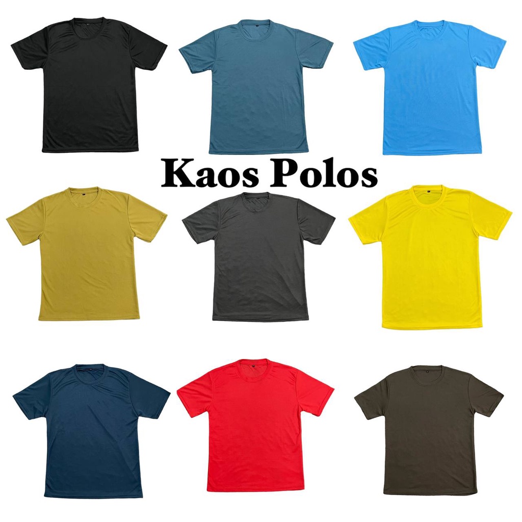 Jual JS - Kaos POLOS Lengan Pendek Polyester Corak | Shopee Indonesia