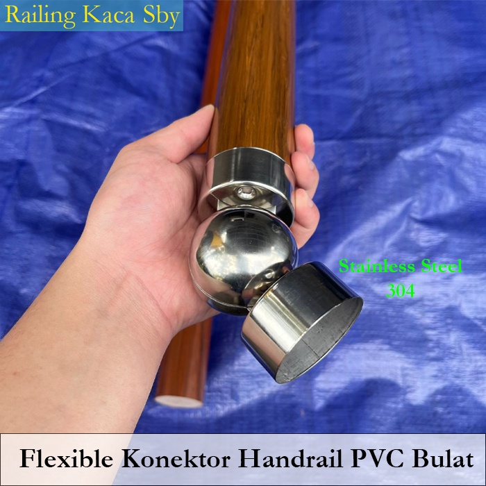Jual FLEKSIBEL KONEKTOR ELBOW HANDRAIL BULAT 2 INCH PVC STAINLESS STEEL ...