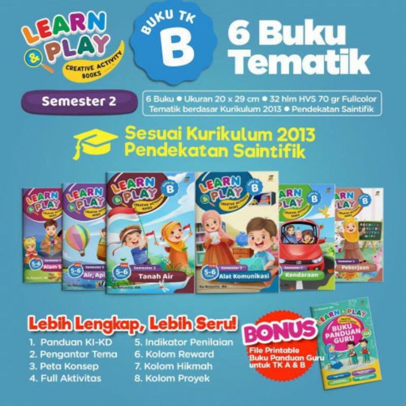 Jual Learn Dan Play Creative Activity Book Tematik TK A Buku Paket TK B ...