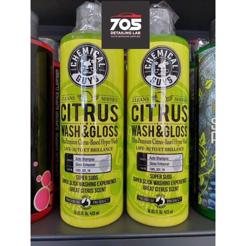 Chemical Guys CWS_301_16 Citrus Wash and Gloss Citrus Based Hyper-Concentrated Wash+Gloss - 16 oz.