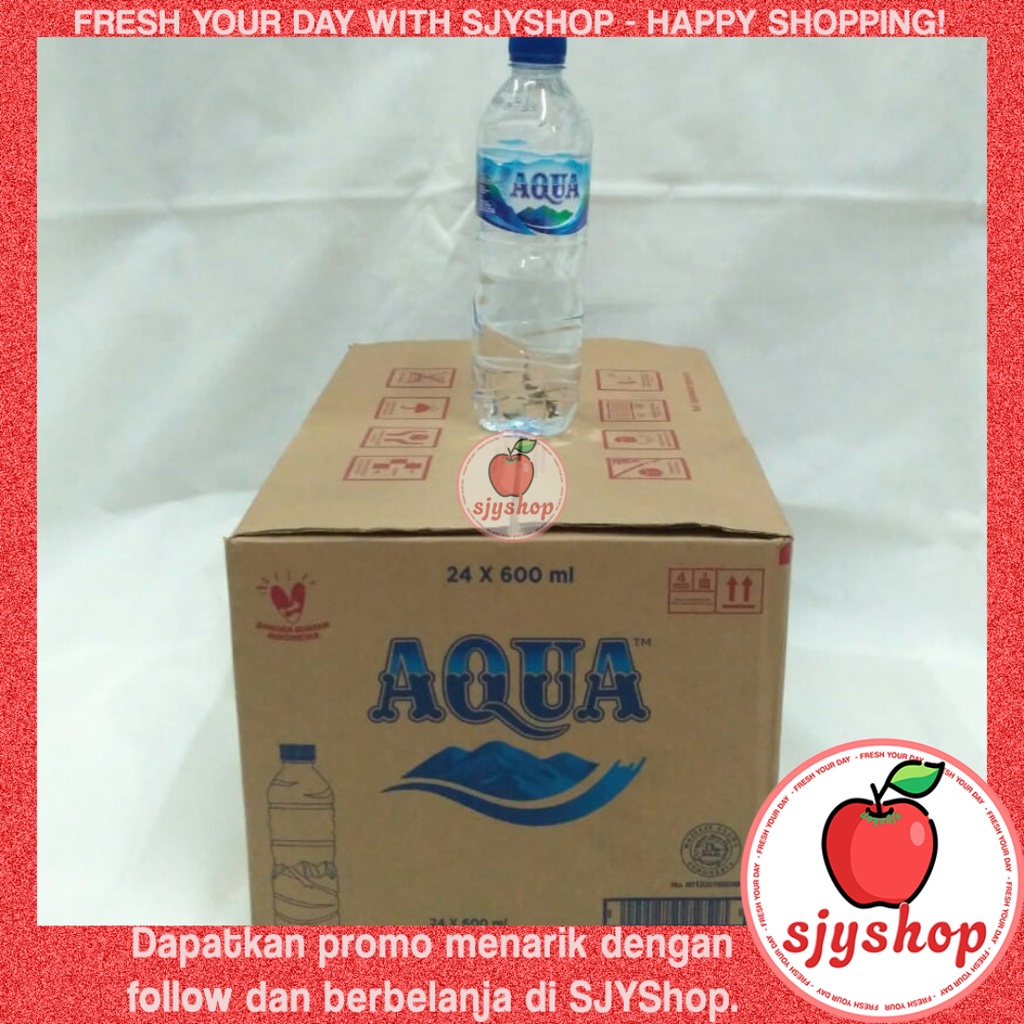 Jual Aqua Botol 600 Ml 1 Dus Isi 24 Pcs Air Mineral Sjyshop Shopee Indonesia 6516