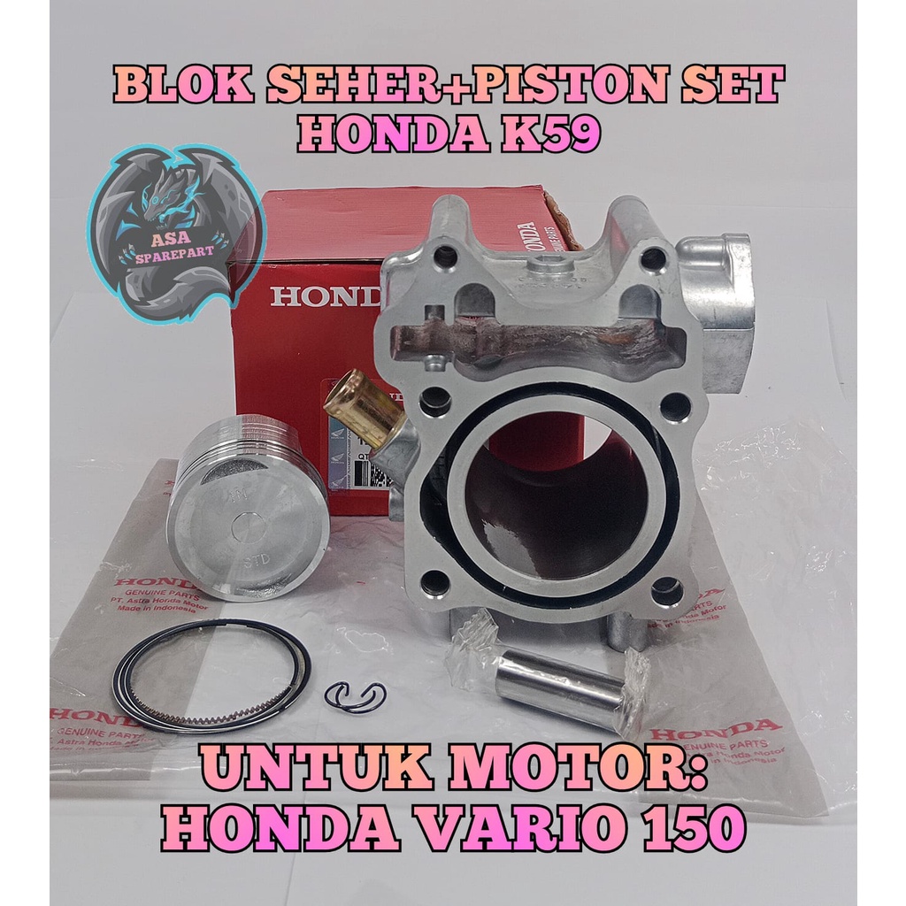 Jual BLOK SEHER + PISTON SATU SET ASSY ASLI ORIGINAL HONDA K59 VARIO