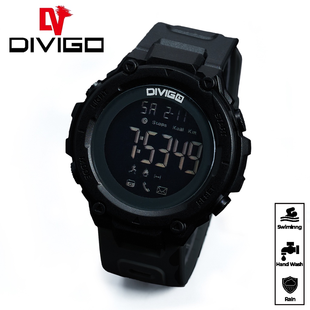 Jual Jam Tangan Pria DIVIGO DV6858 Original Digital Tahan Air Tali