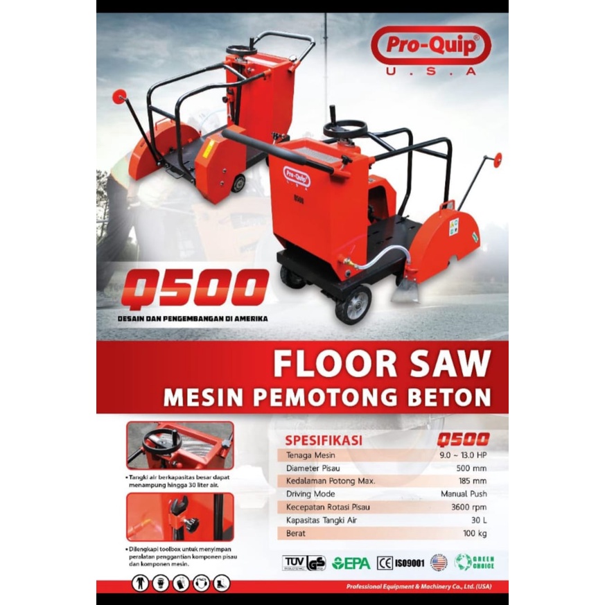 Jual Mesin Pemotong Aspal Potong Aspal Beton Floor Saw Proquip Q500