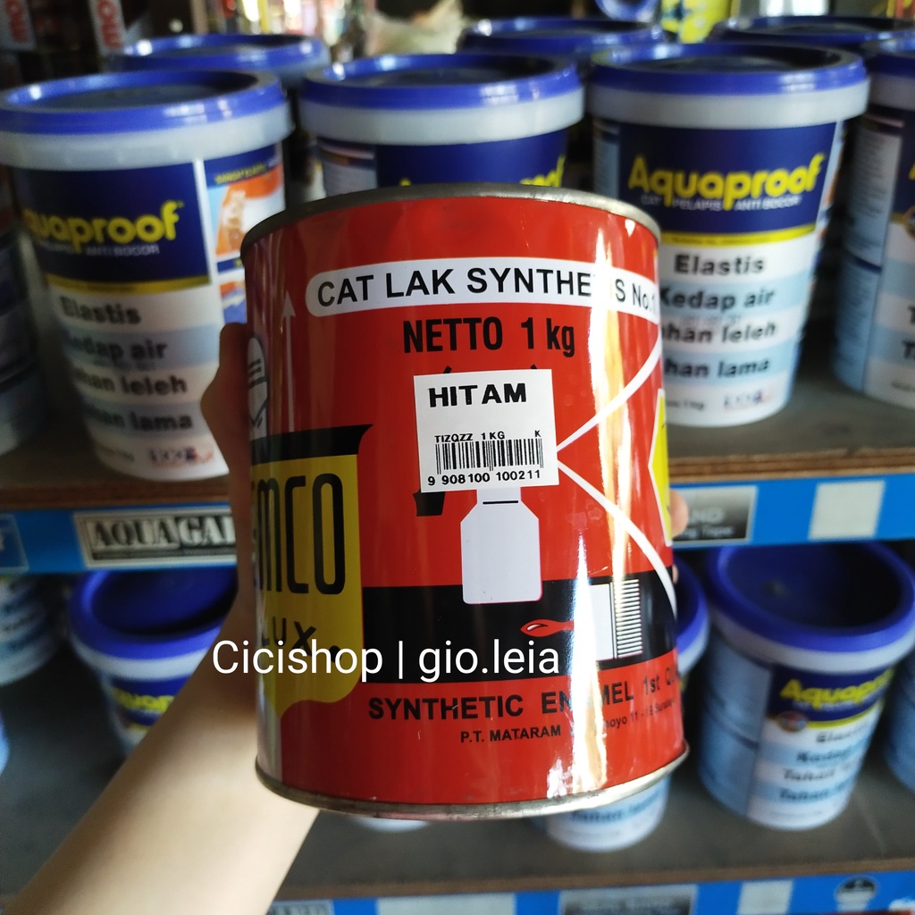 Jual Cat Kayu & Besi Emco Lux 1 kg Hitam Cat pagar cat meja cat