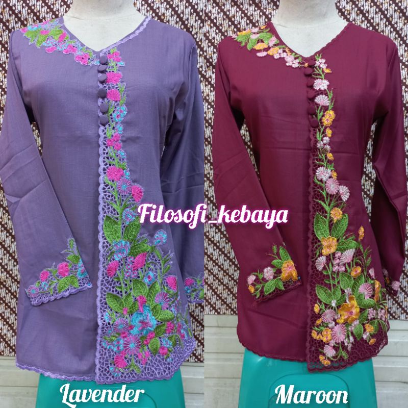 Jual FK-ATASAN KEBAYA ENCIM KATUN BORDIR MODEL KURUNG - KEBAYA ENCIM