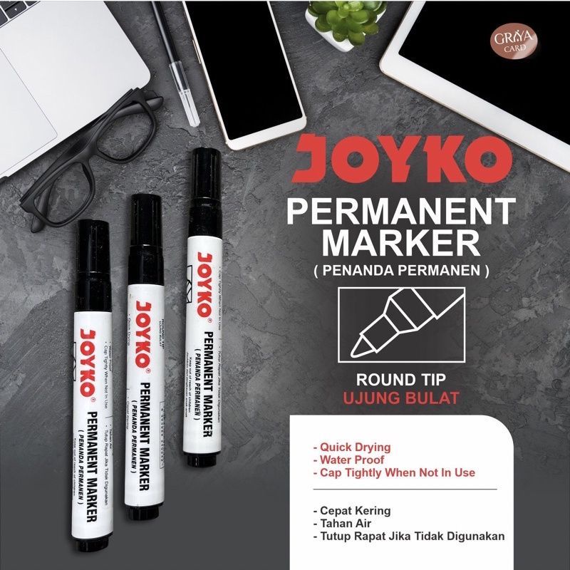 Jual SPIDOL PERMANENT MARKER JOYKO I SPIDOL PERMANENT | SPIDOL HITAM ...