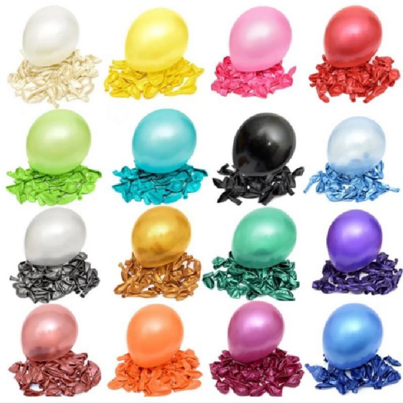 Balon Metalik 50pcs / Balon Polos 1 warna / Balon Ulang Tahun 12inchi