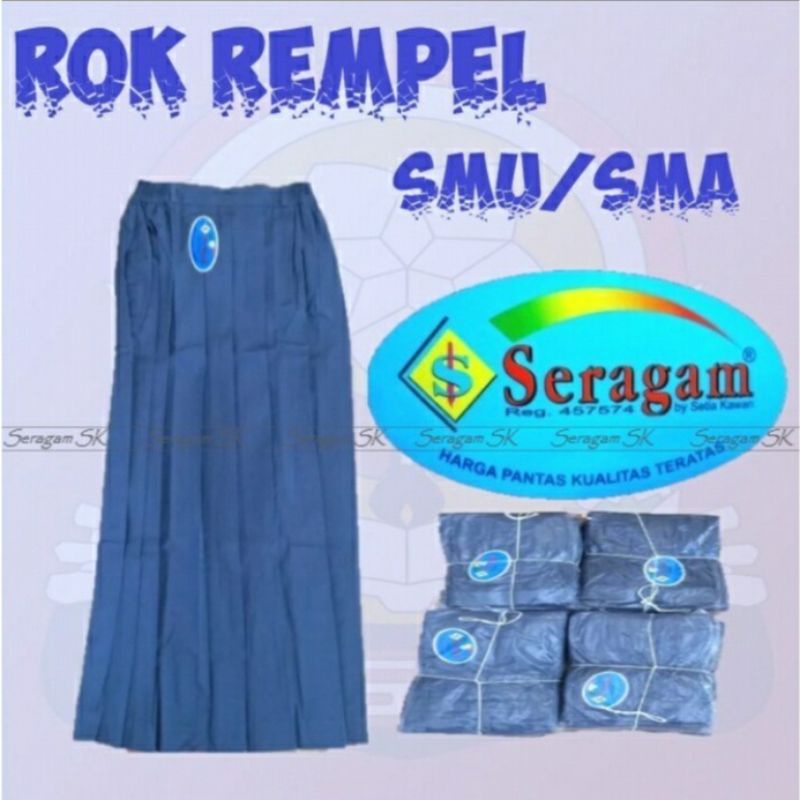 Jual ROK SERAGAM SEKOLAH MAXI REMPEL WARNA ABU - ABU PANJANG SMA, SMU ...