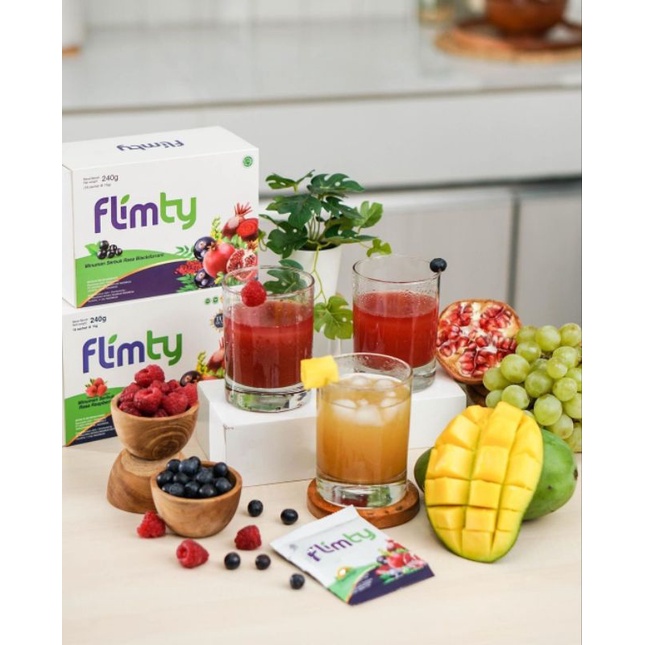 Jual Flimty Fiber detox Blackcurrant/Raspberry/Mango - 1 box 16 sachet ...