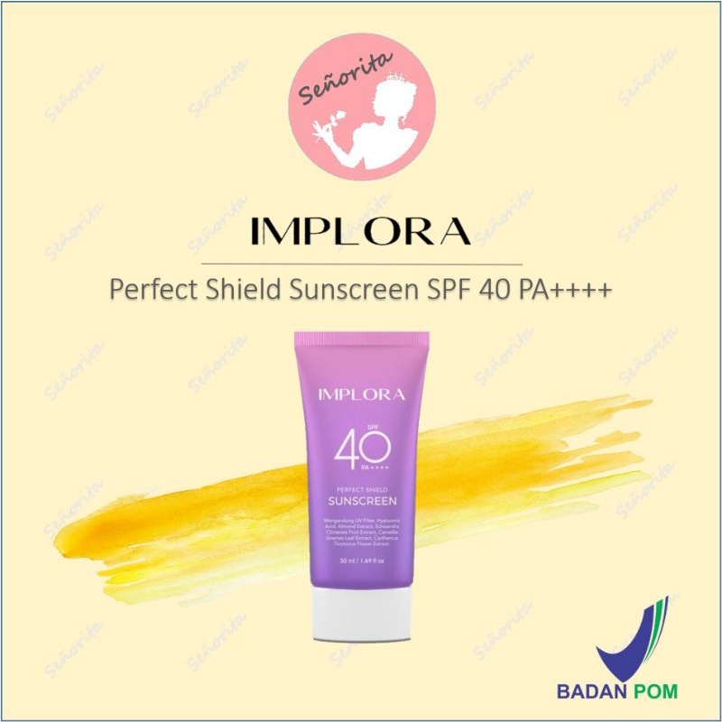 Jual IMPLORA Perfect Shield Sunscreen SPF 40 PA++++ 50ml | Shopee Indonesia