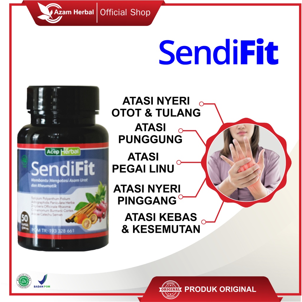 Jual Sendifit Acep Herbal Obat Asam Urat Rematik Nyeri Sendi Tulang Lutut Syaraf Saraf Kejepit