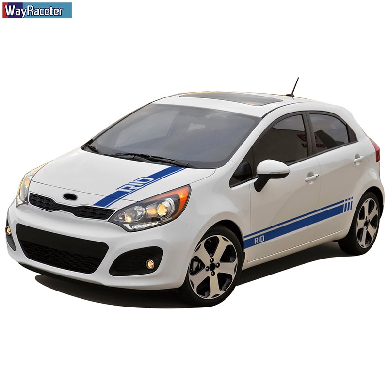 Jual Racing Sport Car Hood Decal Bonnet Body Kit Side Stripes Skirt ...