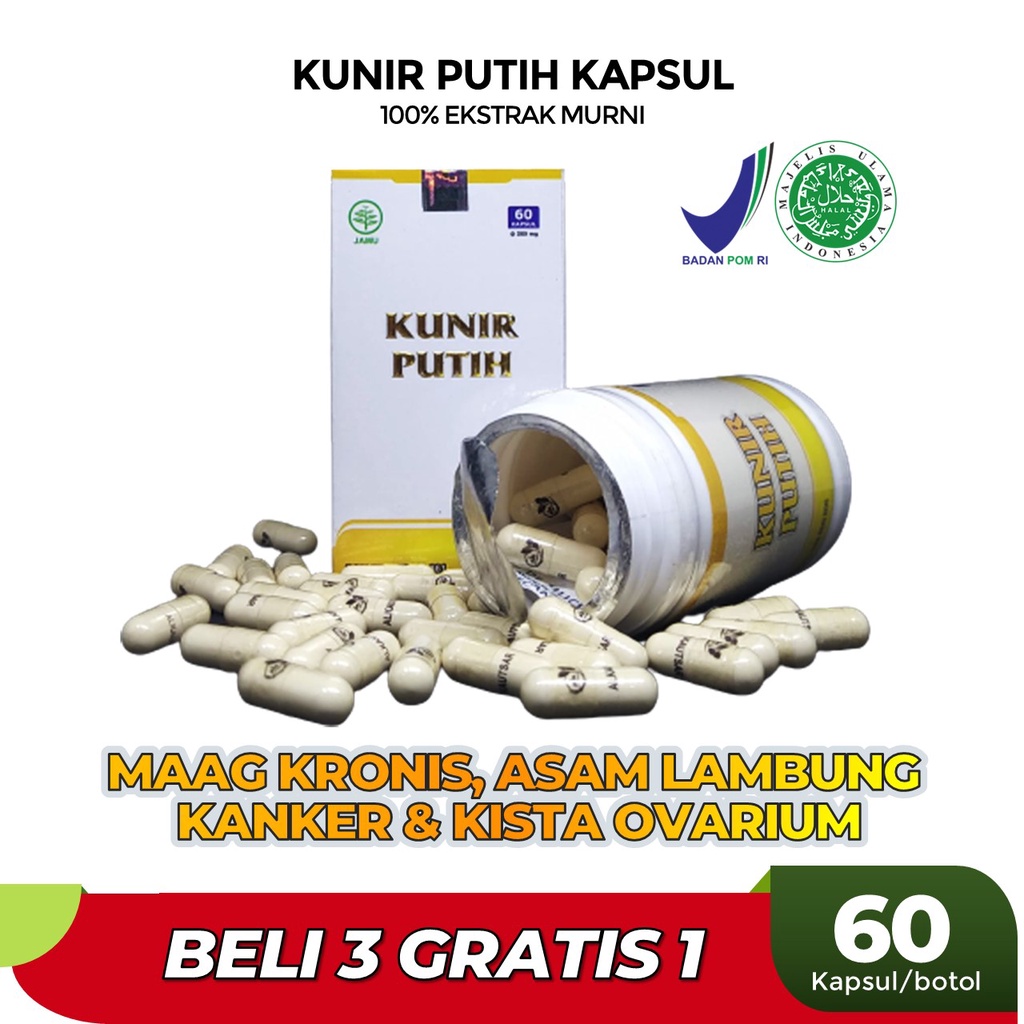 Jual Kunir Putih Kapsul 100 Ekstrak Kunyit Putih Asli Standar Bpom Dan Halal Mui Shopee Indonesia 3616