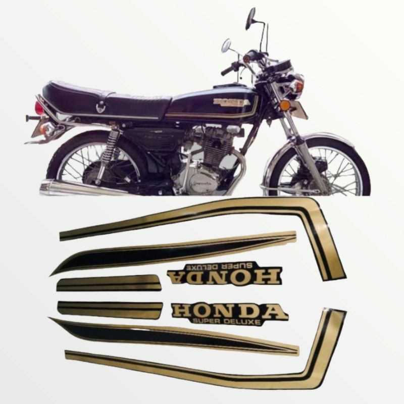 Jual Striping sticker motor honda gl 125 super deluxe gold hitam HONDA ...