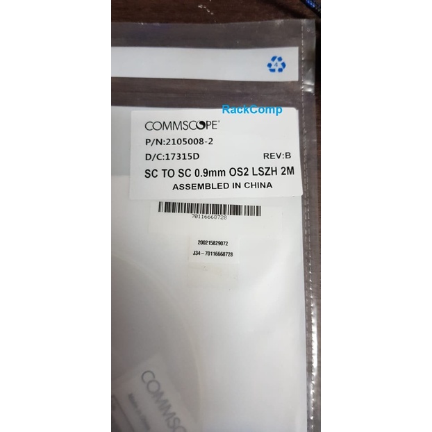 Jual Jual Commscope Amp Patch Cord Fiber Optic Sc-Sc Single Mode Os2 ...