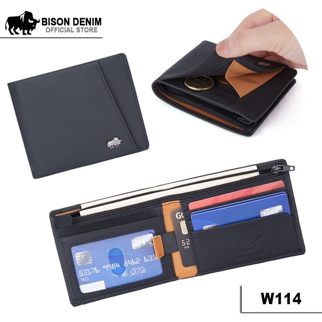 Jual Dompet Bison Denim Simplistic Men Bifold Wallet Original W114 ...