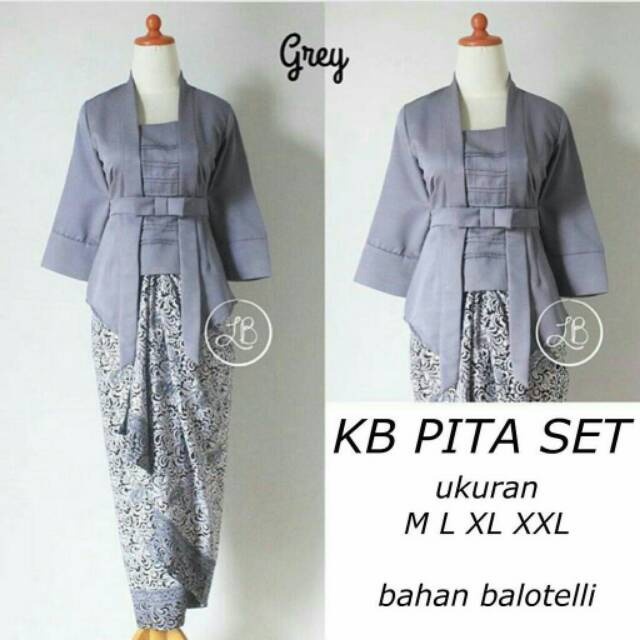 Jual Setelan Kebaya Kutubaru Alia Kebaya Kutu Baru Baloteli Grey Dan