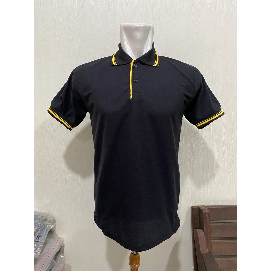 Jual Kaos Poloshirt Polos Kerah Bermotif Kombinasi Warna Lengan Pendek Grade Ori Warna Hitam