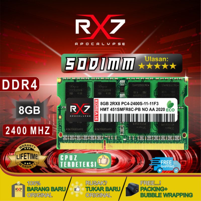 Jual RAM RX7 SODIM DDR4 8GB 2400 MHZ PC 19200 GARANSI RESMI | Shopee ...