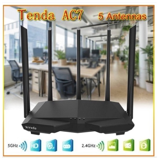 Jual Tenda AC7 AC1200 Smart Dual Band Wifi Wireless Router 4 x 5 Dbi ...
