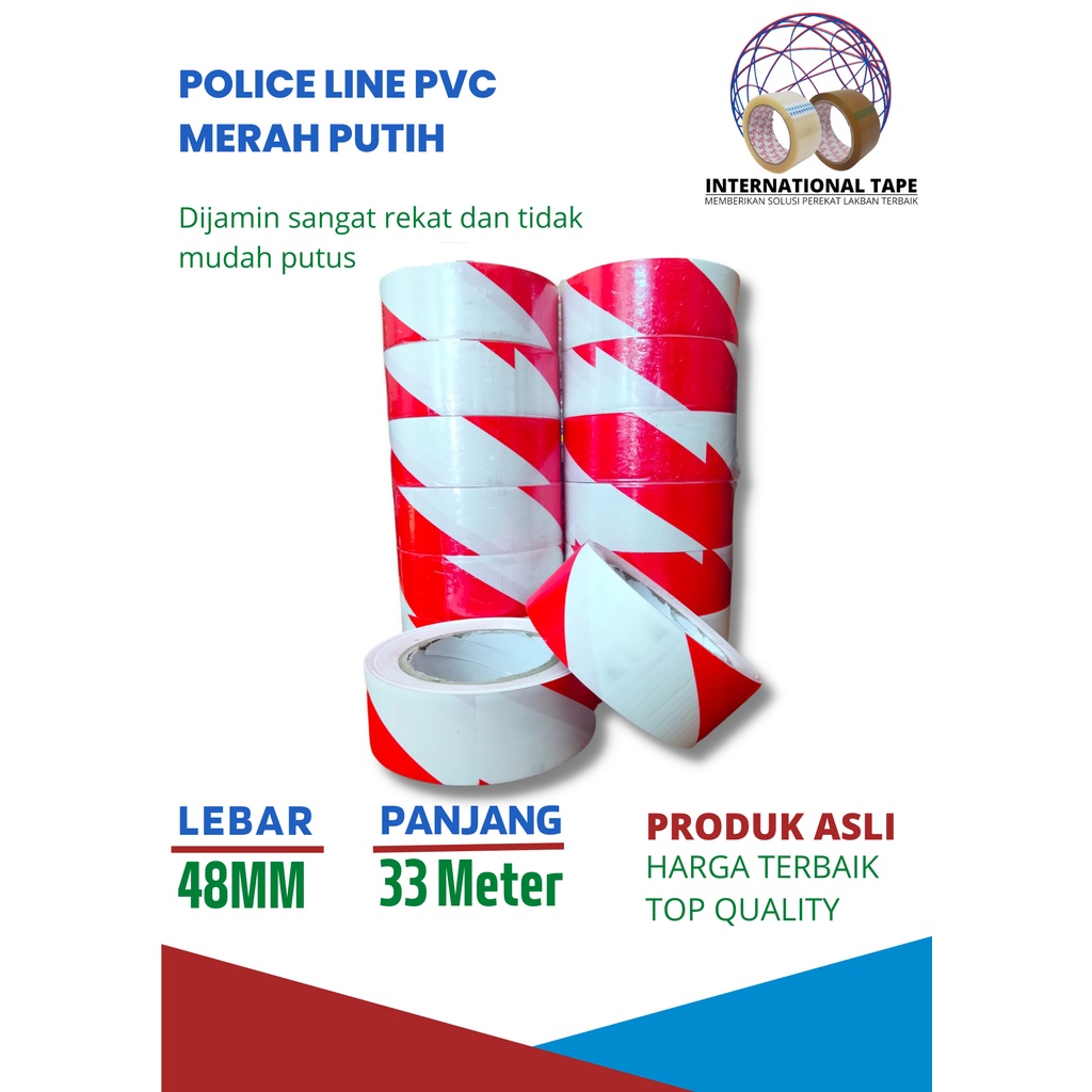 Jual Police Line Pvc Merah Putih 48mm X 33meter Per Roll Shopee