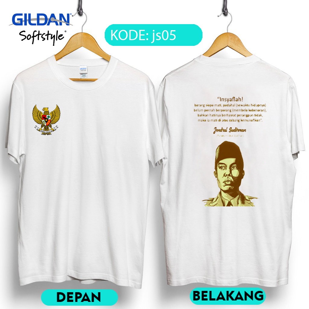 Jual Kaos Pahlawan Nasional Jendral Soedirman Original Gildan Js05