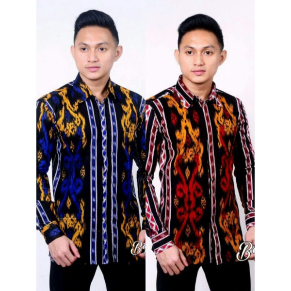 Jual Kemeja Batik Pria Motif Dayak Songket Lengan Panjang Shopee