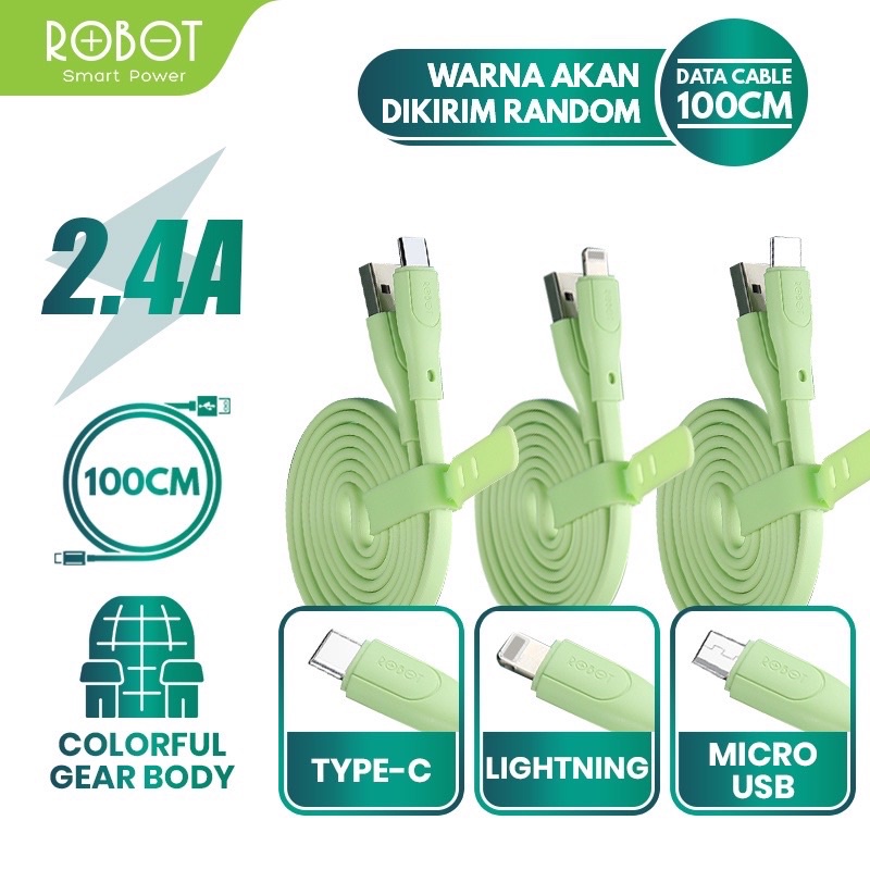 Jual Robot Kabel Data Type C Micro Usb Lightning Data Cable Cm