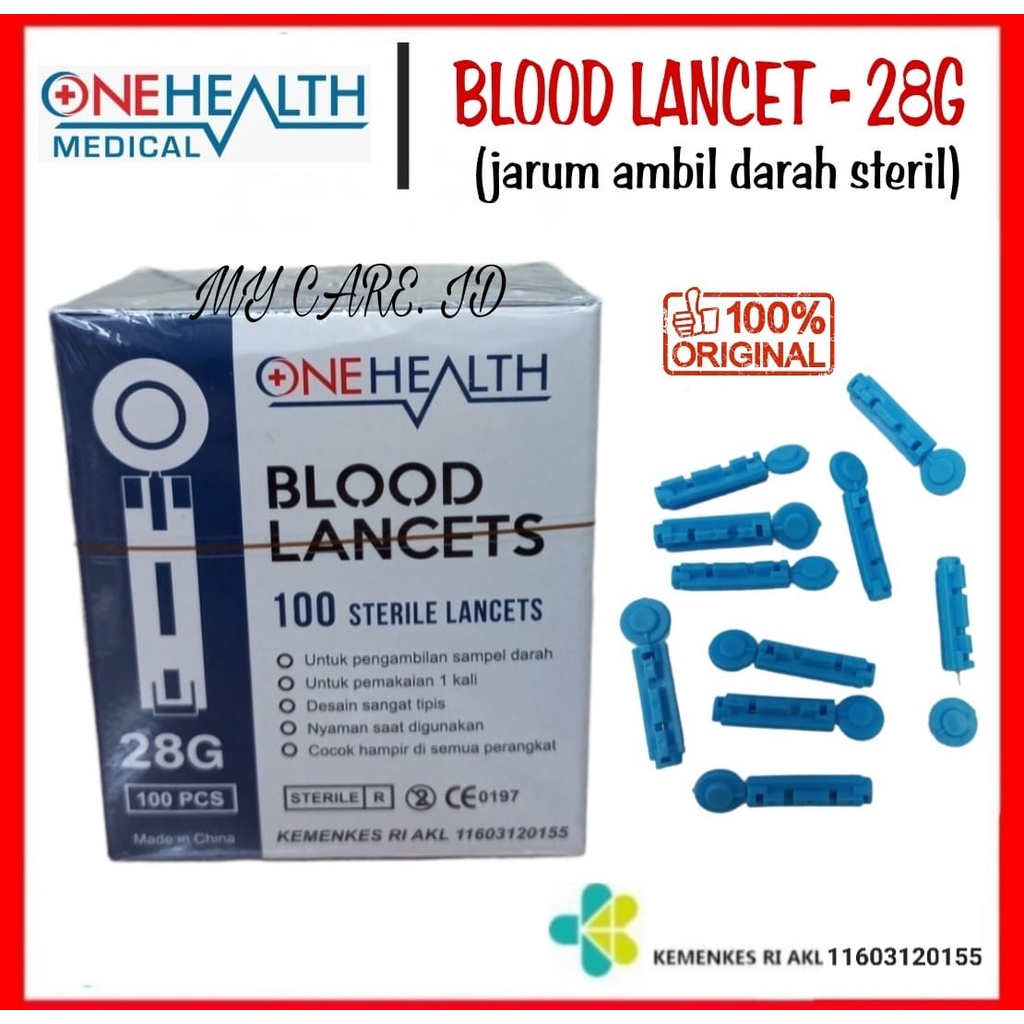 Jual LynCare ONEHEALTH BLOOD LANCET / Jarum Lancet / Jarum Ambil Darah ...
