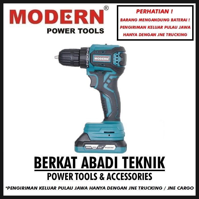 Jual Modern M Mesin Bor Cordless Drill Set Baterai Batre Tangan Beton Impact Tembok Charger