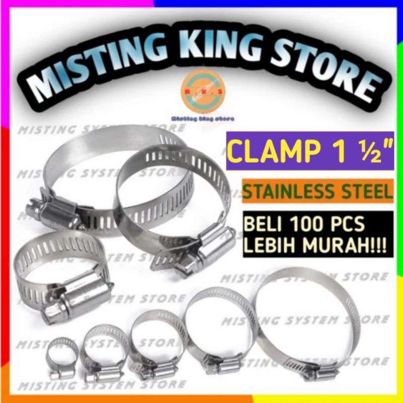 Jual Klem Selang 1 1 2 Inch Hose Clamp Stainless Steel Penjepit Selang