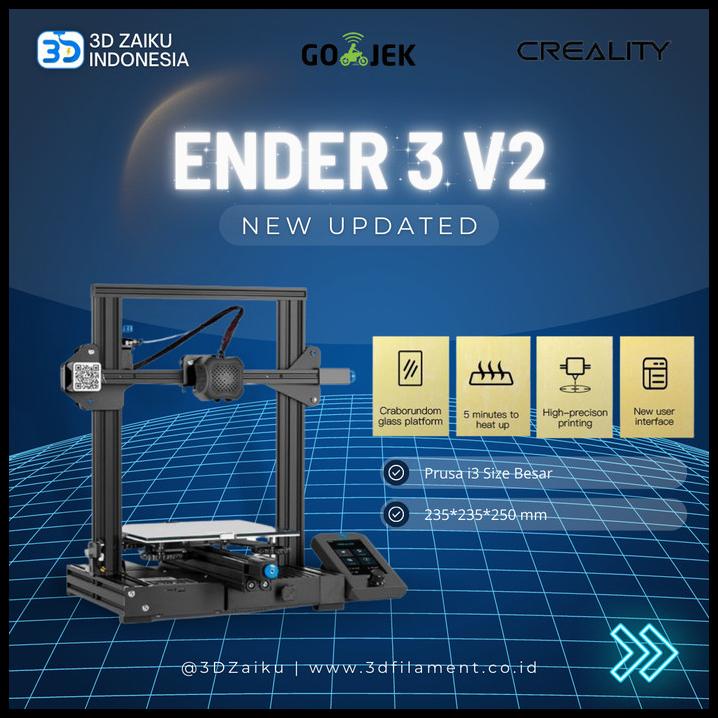 Jual Creality Ender 3 V2 32 Bit New Updated 3D Printer Prusa I3 Size ...