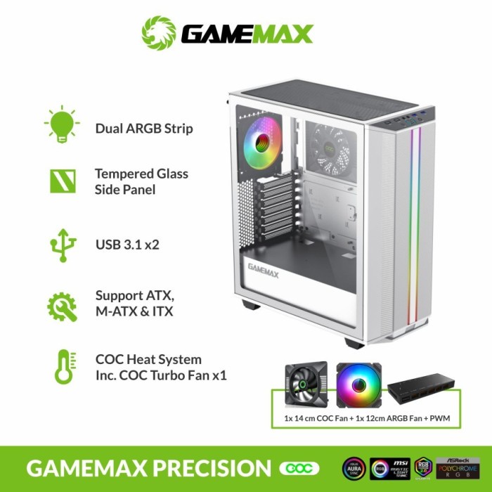 Jual Casing Casing Pc Gaming Gamemax Precision E-Atx Mid Tower | Shopee ...