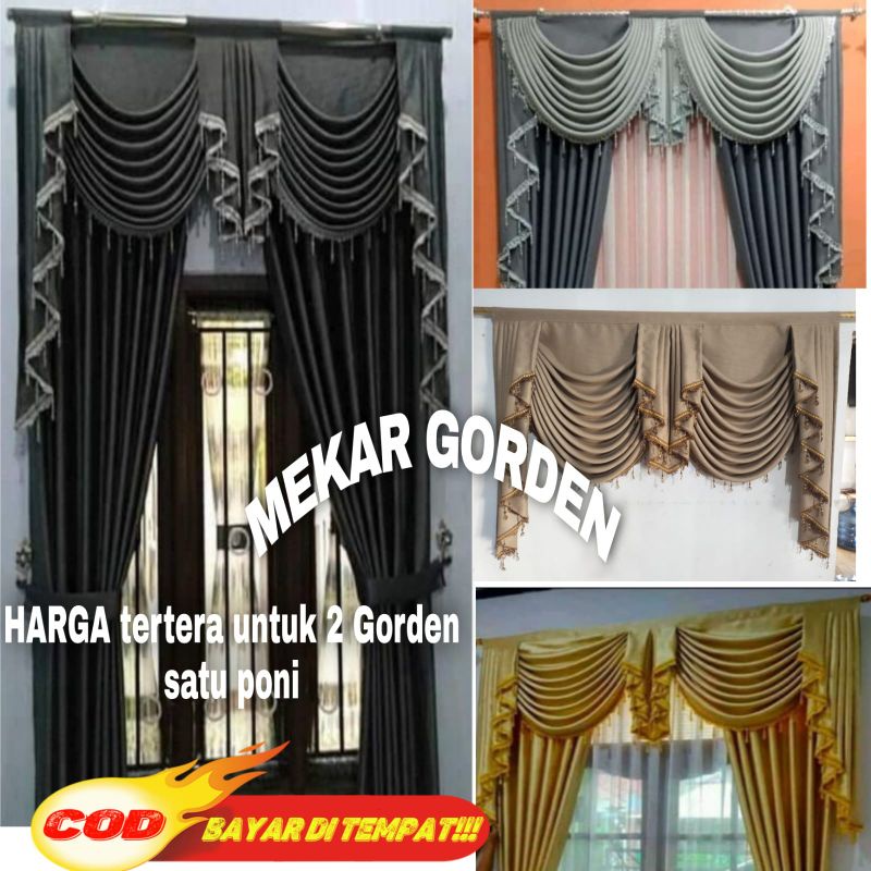 Jual Gorden Poni Gelombang Spanyol Untuk Jendela Dan Pintu Ruang Tamu