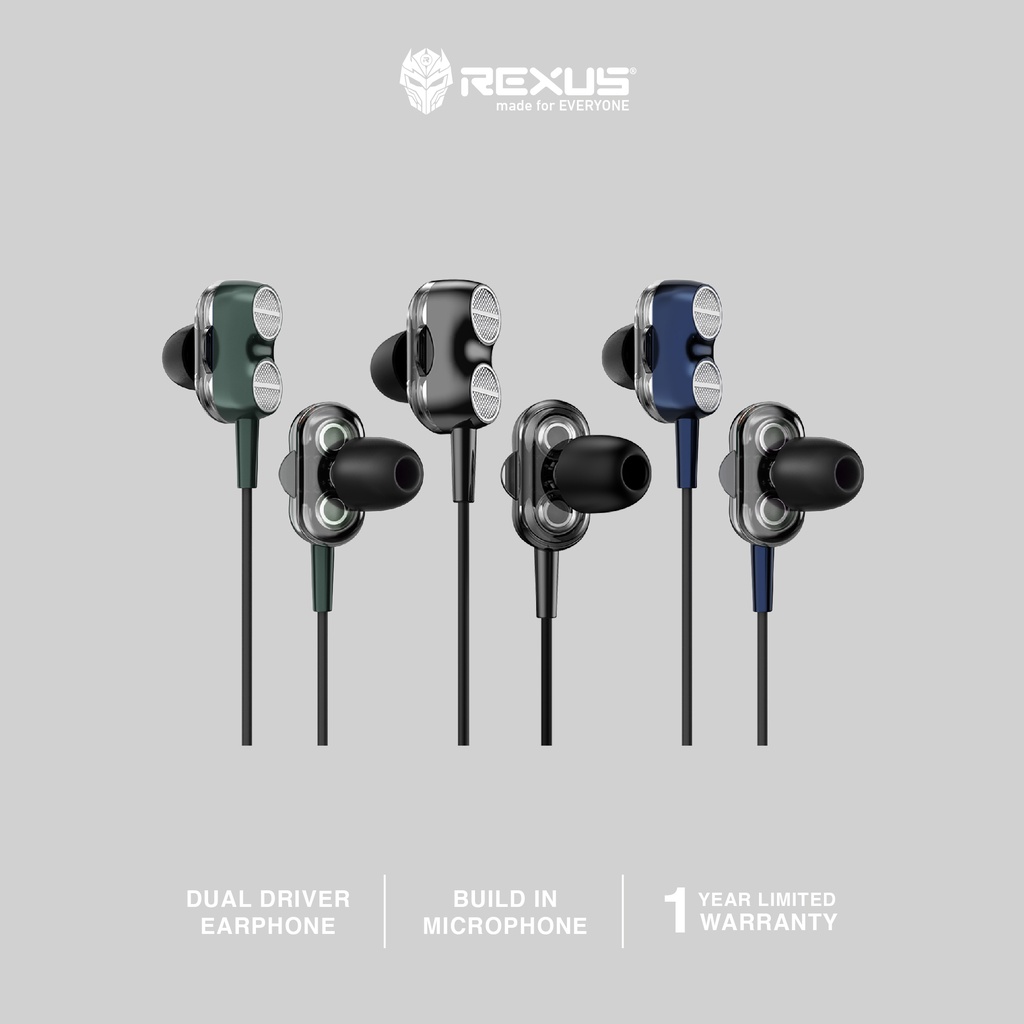 Jual Rexus Earphone Gaming EP4 Dual Driver With Mic Shopee Indonesia