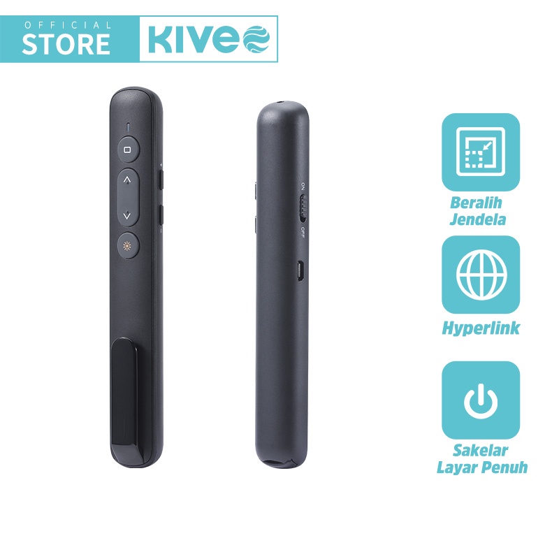 Jual KIVEE Laser Pointer Wireless KV-CP18 Black Profesional Meeting PPT ...