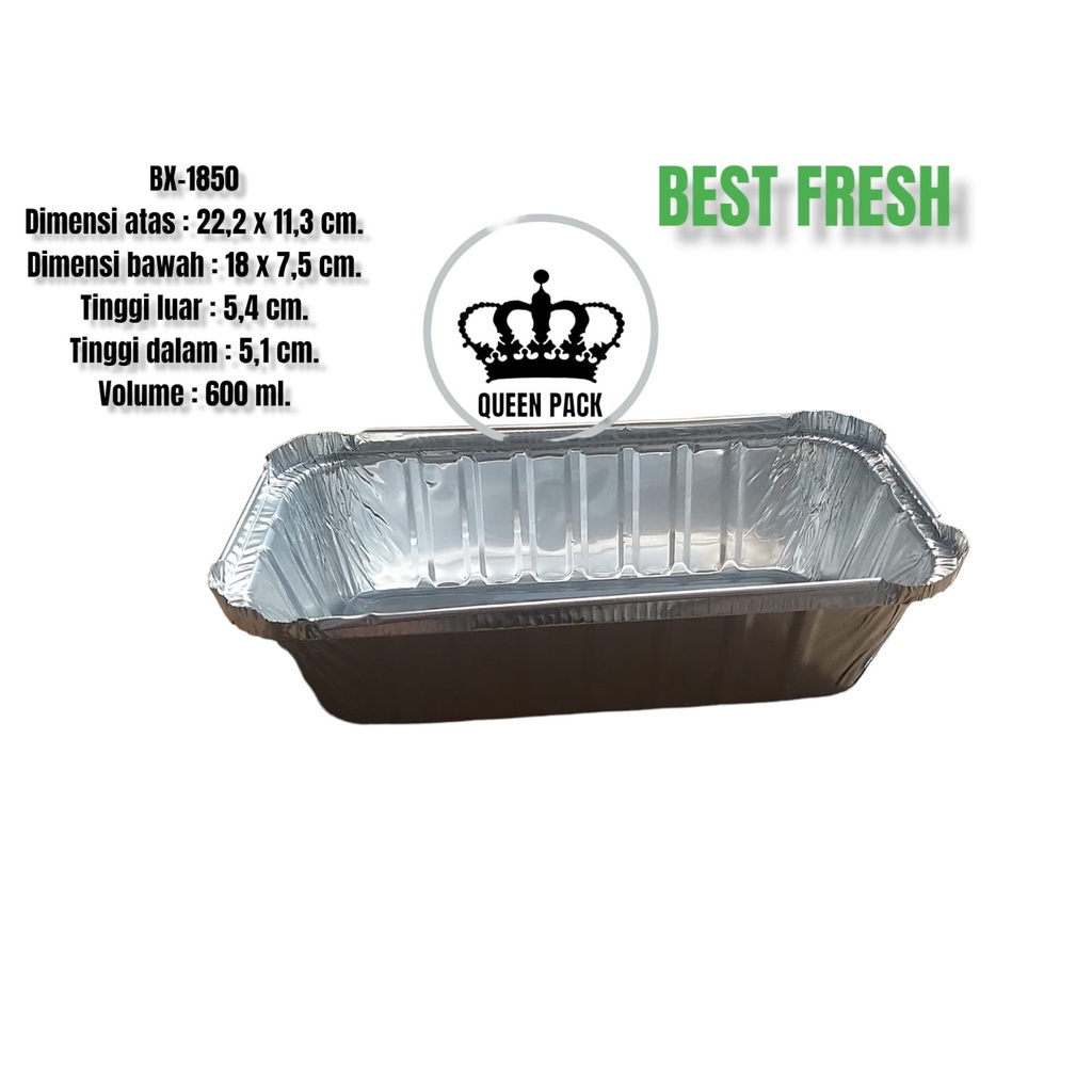 Jual ALUMINIUM FOIL CUP BX 1850 / ALUMINIUM FOIL TRAY UKURAN 600 ML ...