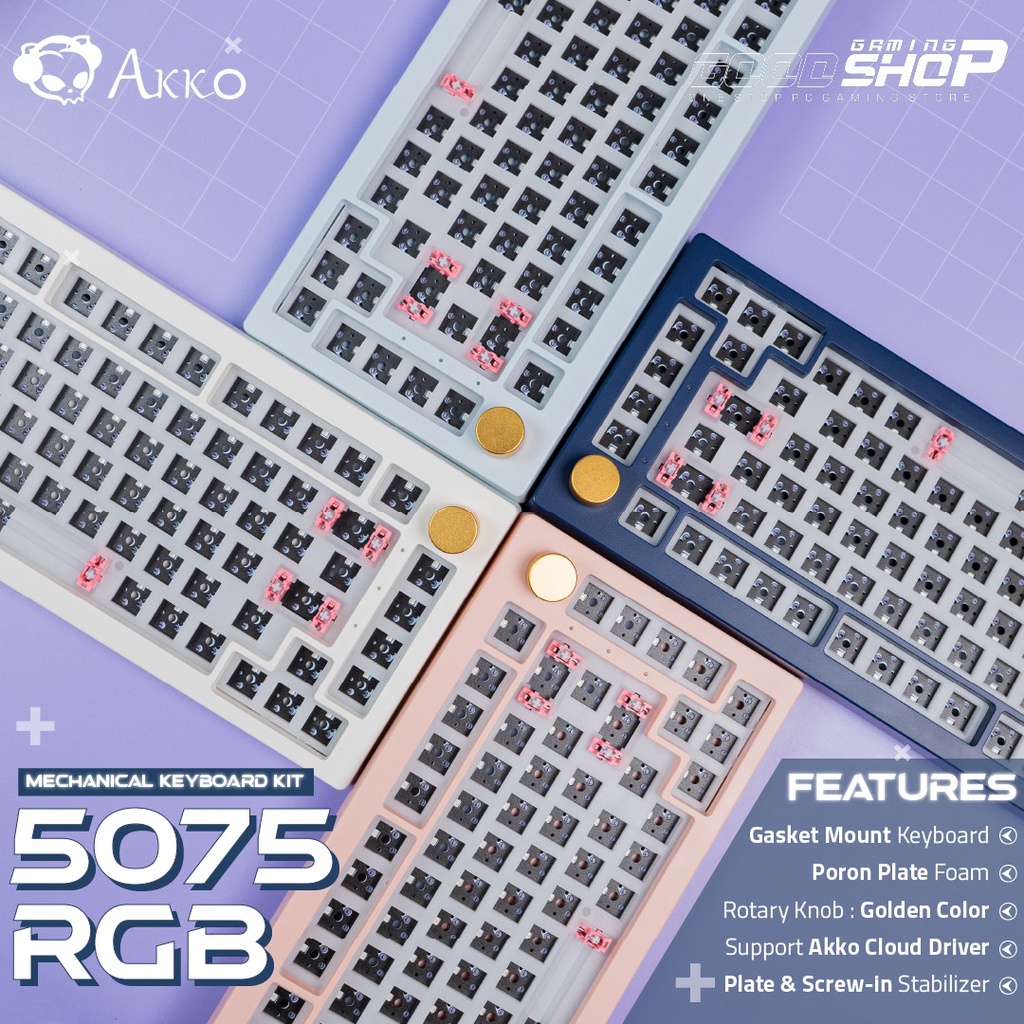 Jual Akko 5075 RGB Barebone Gasket Mount Keyboard Kit Shopee Indonesia