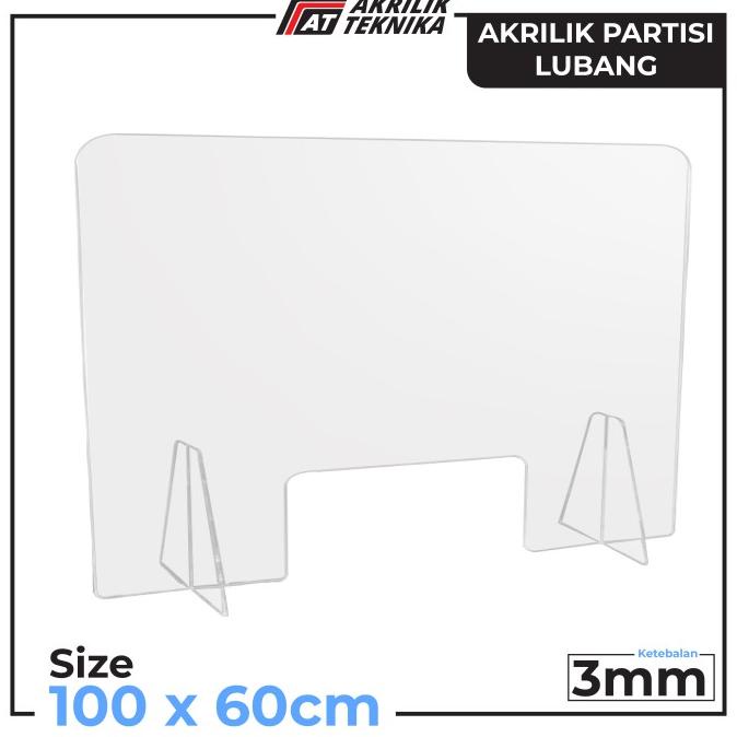 Jual Partisi Sekat Pembatas Meja Akrilik 100x60 Tebal 3mm Table