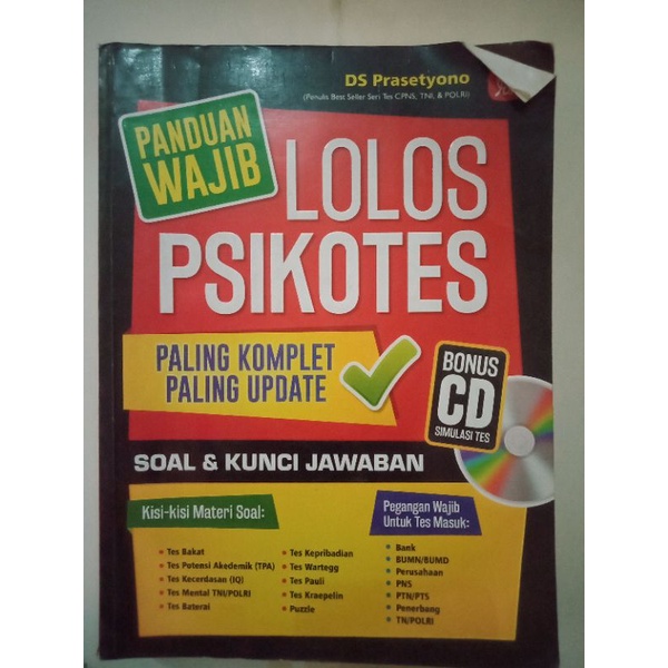 Jual Panduan Wajib Lolos Psikotes Soal Dan Kunci Jawaban Shopee Indonesia