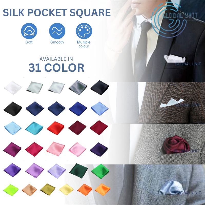 Jual Premium Import Men Pocket Square Handkerchief Polyester ...