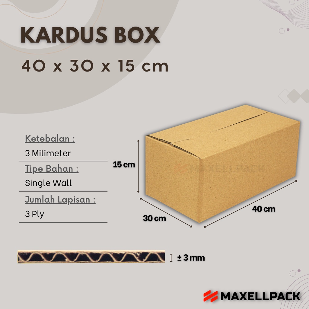 Jual Kardus Karton Box 40x30x15 CM Dus Packing Packaging Polos Baru ...
